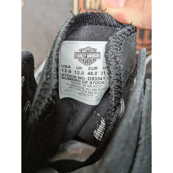 NWT Harley Davidson Baxter Leather Sneakers Mens 13 High Top Willie G Biker Blk